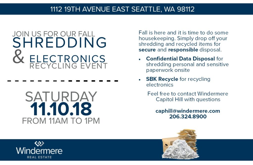 Fall Document Shredding and Electronic Recycling Event 11.10.18