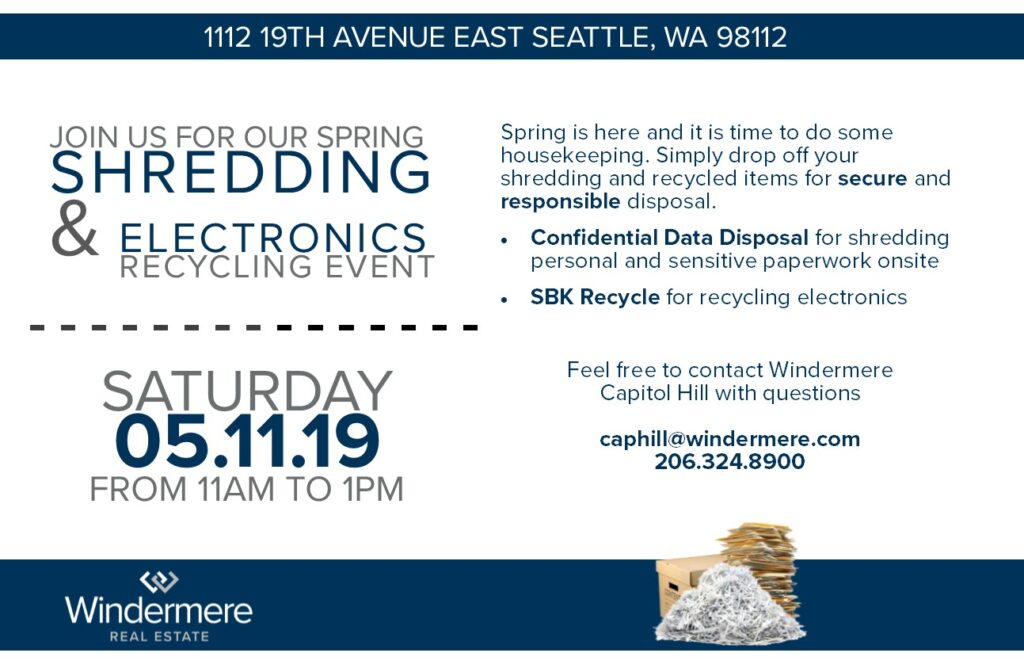 Free Document Shredding and Electronic Recycle Event May 11th