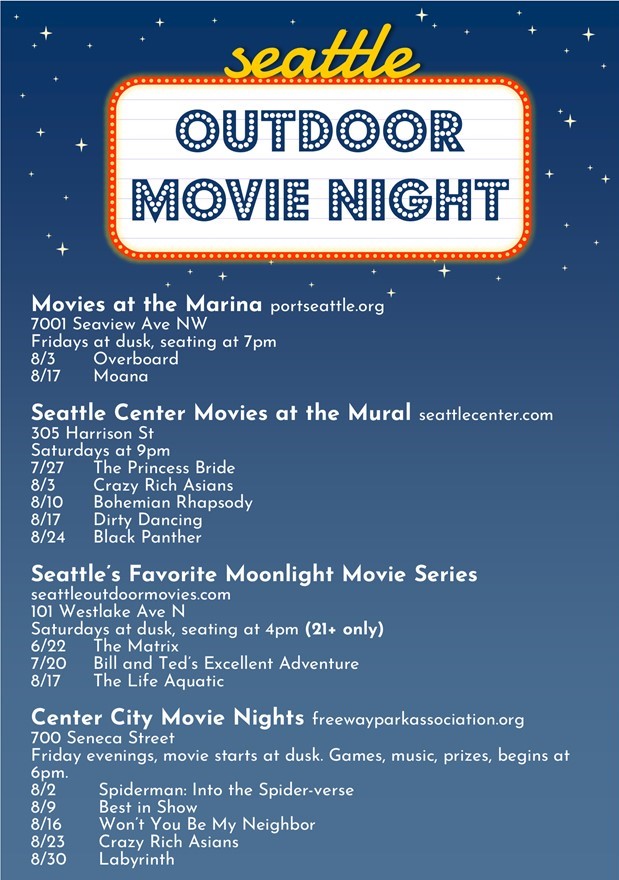 Outdoor Movie Lineup for 2019