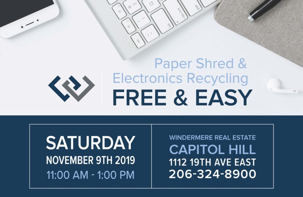 Fall Document Shredding & Electronic Recycling Event 11/9
