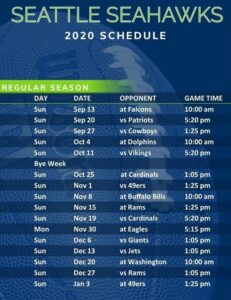 Seahawks Game Time Schedule for 2020
