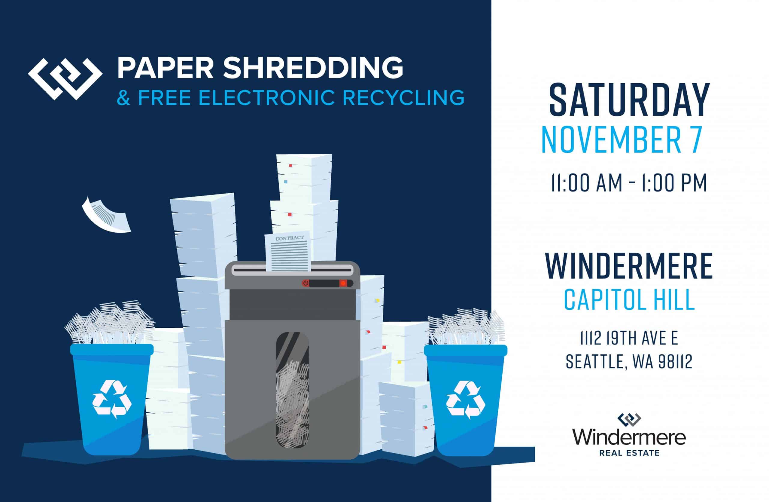 Free Document Shredding and Electronic Recycling Event 11/7